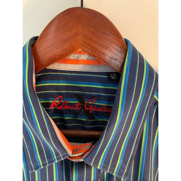 Robert Graham X Multicolor Abstract Contrasting Cuff, Large. Perfect - Picture 4 of 12